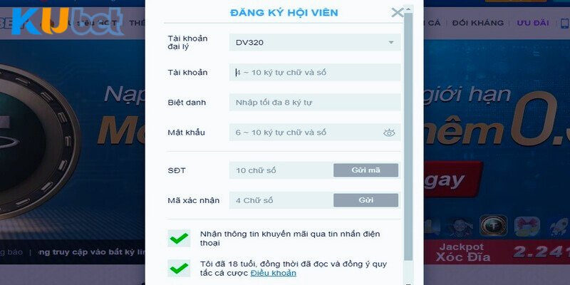 Đăng ký chơi xổ số tại Kubet vô cùng đơn giản